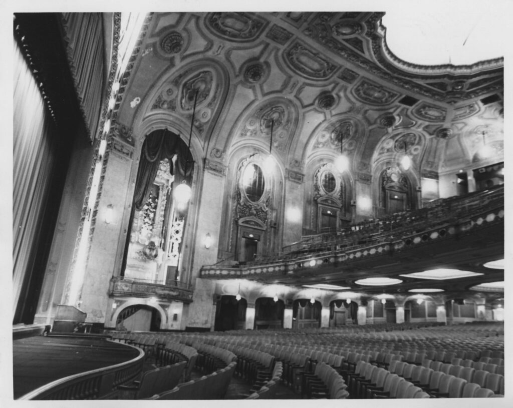 View looking east over theatre auditorium.