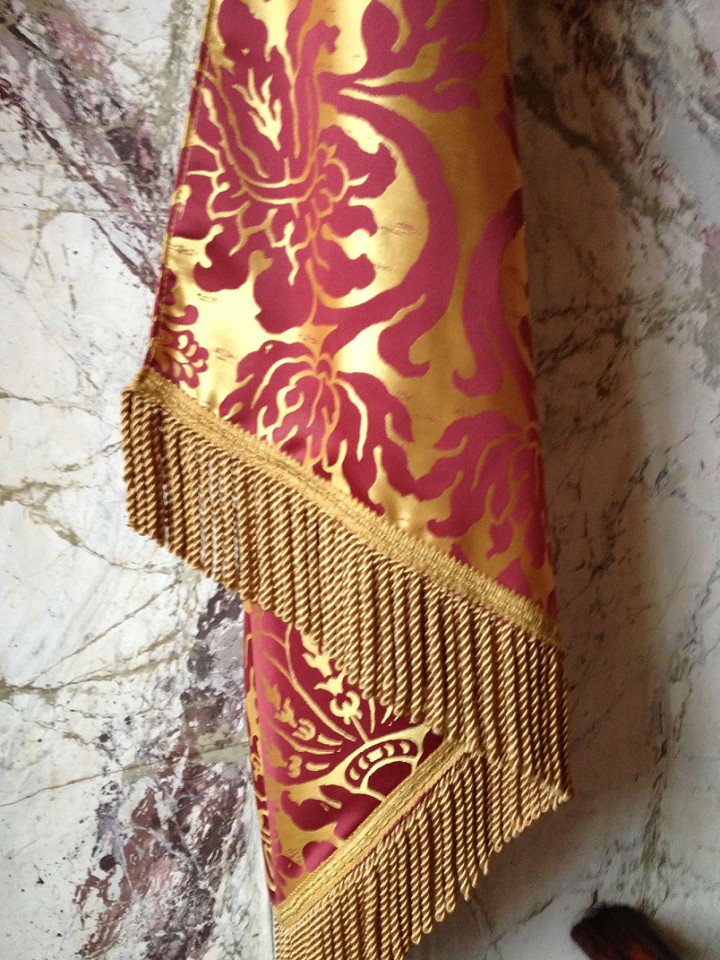 The interior of Shea's Buffalo Theatre is made of a fine plaster and silk threads called "scagliola" intentionally meant to imitate marble. An easy way to tell the difference is that marble is cold to the touch and scagliola makes a hollow sound when knocked on! 