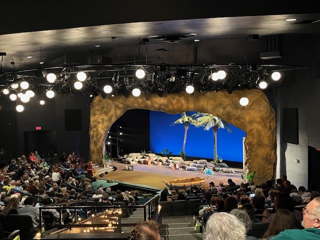 Seen here is our first solo production, <i>Once On This Island</i> (2022).